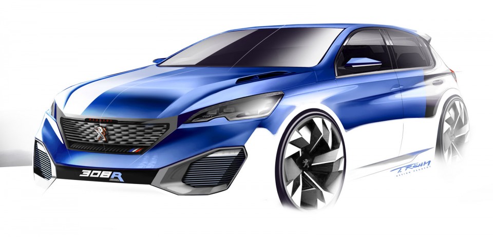 Sketch officiel Peugeot 308 R HYbrid (2015)