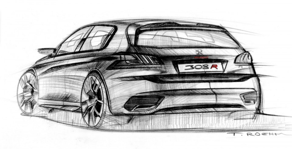 Sketch officiel exclusif Peugeot 308 R Concept (2013) - 2-005