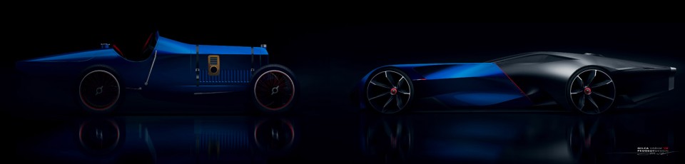 Photo Peugeot L45 (1916) et Peugeot L500 R HYbrid Concept (2016)