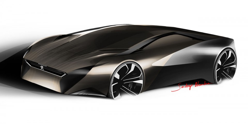 Photo sketch 3/4 avant Peugeot Onyx Concept Car (2012) - 1-039