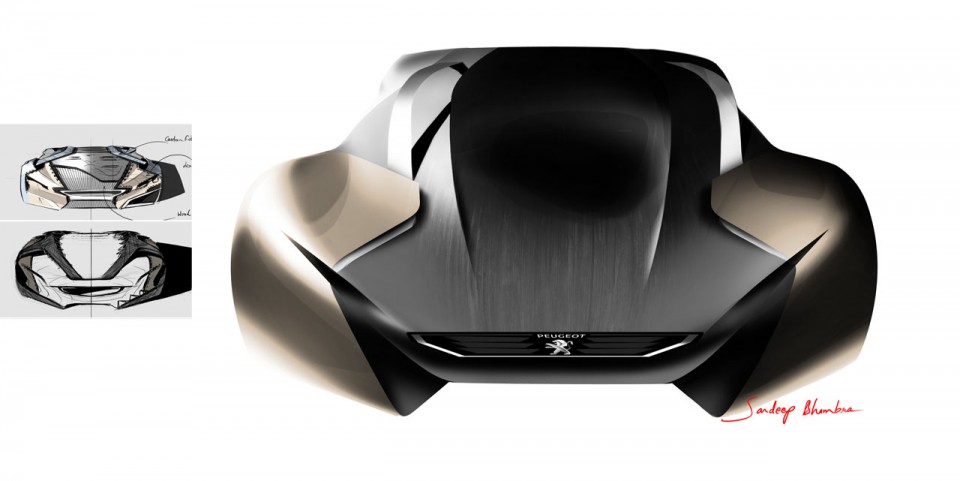 Photo sketch vue avant Peugeot Onyx Concept Car (2012) - 1-041