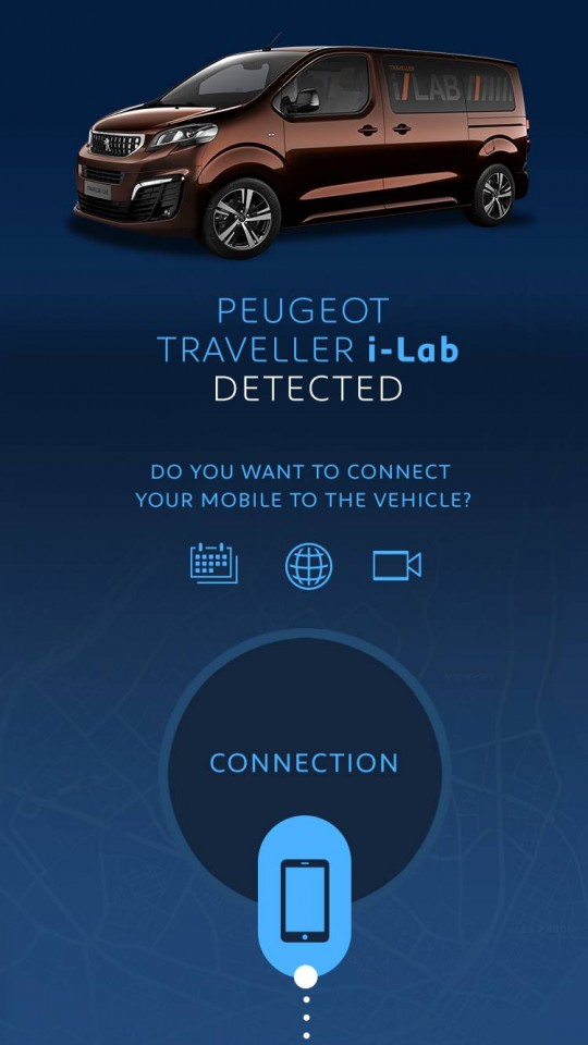 Photo officielle application mobile Peugeot Traveller i-Lab Conc