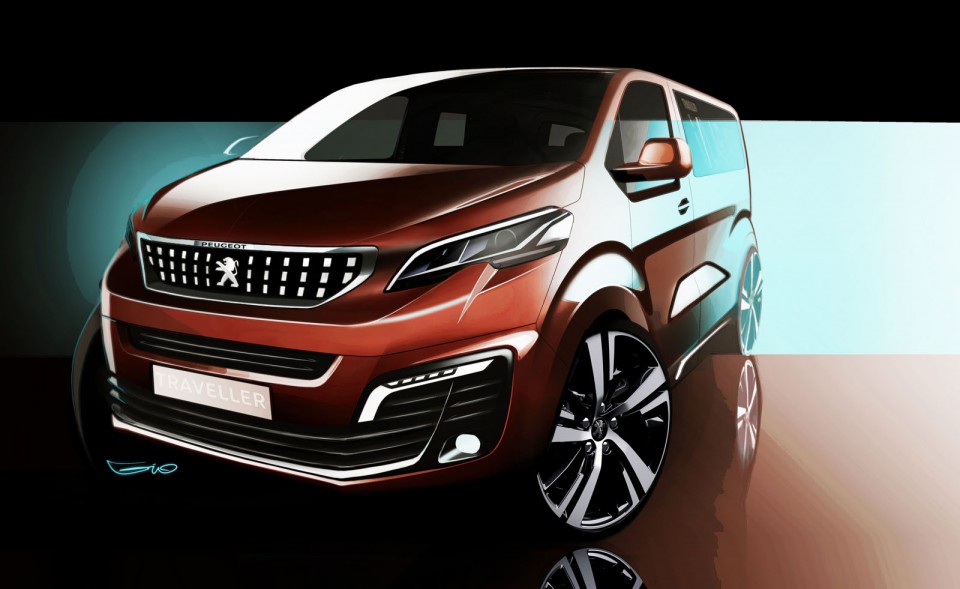 Design sketch officiel Peugeot Traveller i-Lab Concept (2016)