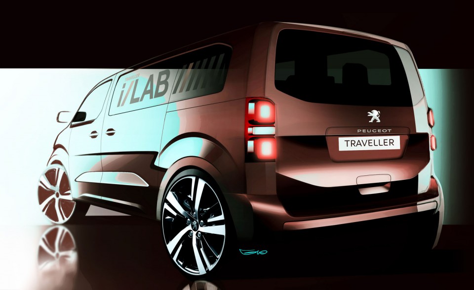 Design sketch officiel Peugeot Traveller i-Lab Concept (2016)