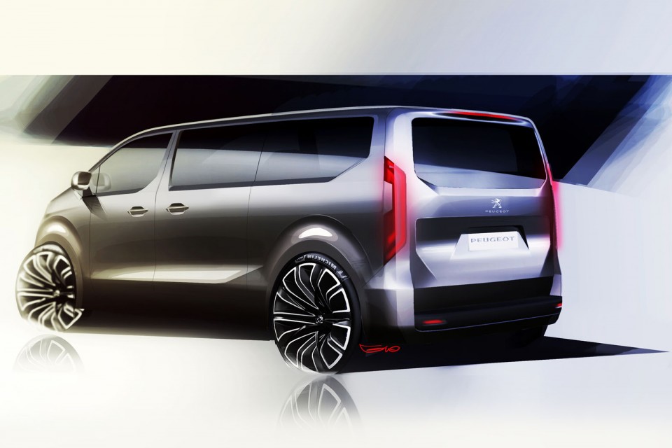 Design sketch officiel Peugeot Traveller i-Lab Concept (2016)