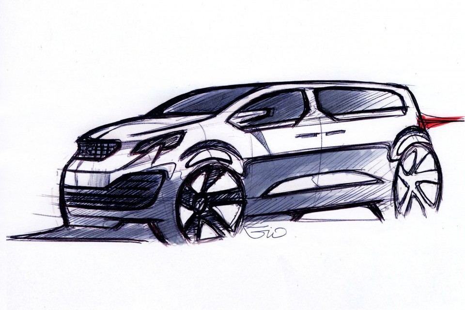 Croquis officiel Peugeot Traveller i-Lab Concept (2016)