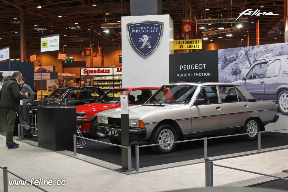 Photo Peugeot 604 STi (1983), Peugeot 205 GTi (1984) et Peugeot 104 ZS 80ch (1982) - Salon Rétromobile 2014