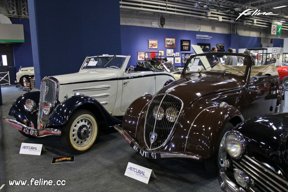 Photo Peugeot 201 M Cabriolet (1937) et Peugeot 202 Cabriolet (1