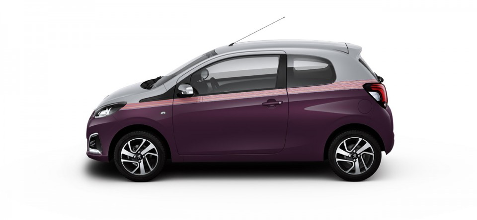 Photo profil Peugeot 108 I bi-colore Gris Gallium / Red Purple