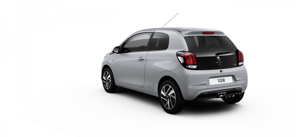 Photo 3/4 arrière Peugeot 108 I Gris Gallium