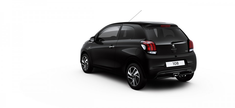 Photo 3/4 arrière Peugeot 108 I Noir Caldera