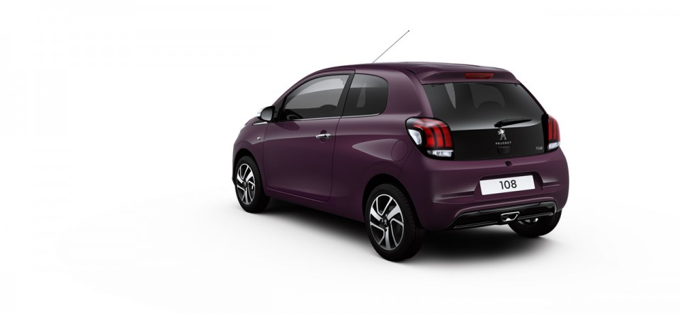 Photo 3/4 arrière Peugeot 108 I Red Purple