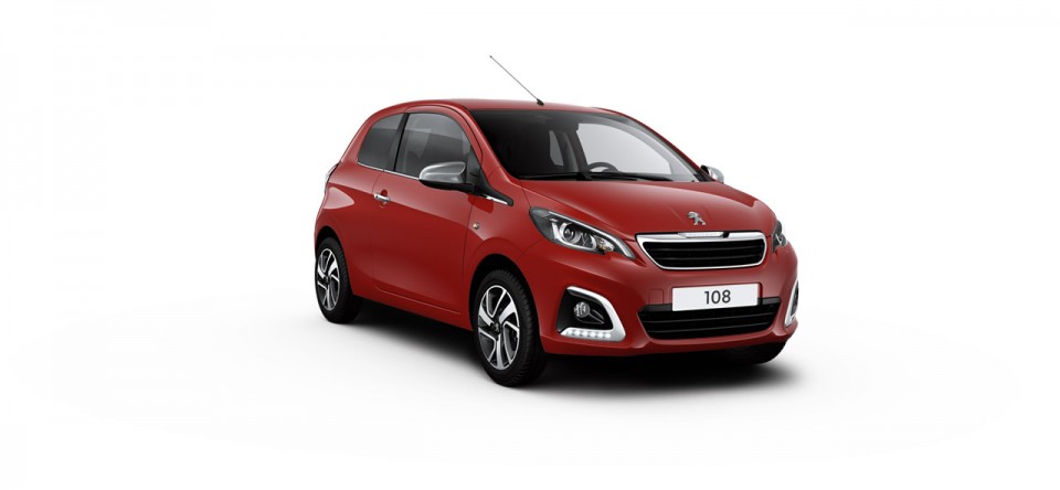 Photo 3/4 avant Peugeot 108 I Rouge Scarlet