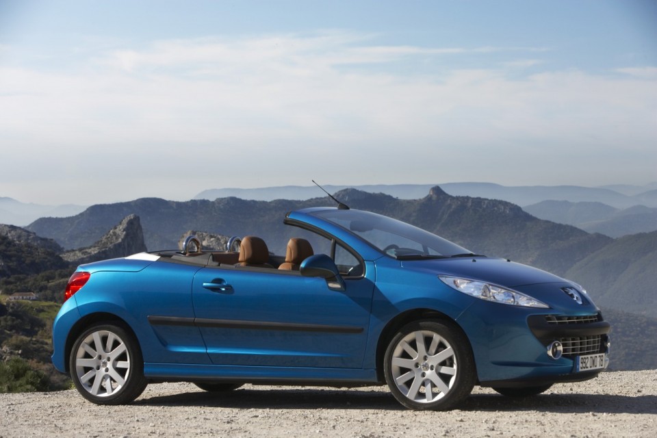 Photo profil cabriolet Peugeot 207 CC Bleu Neysha phase 1 (2007) - 1-012