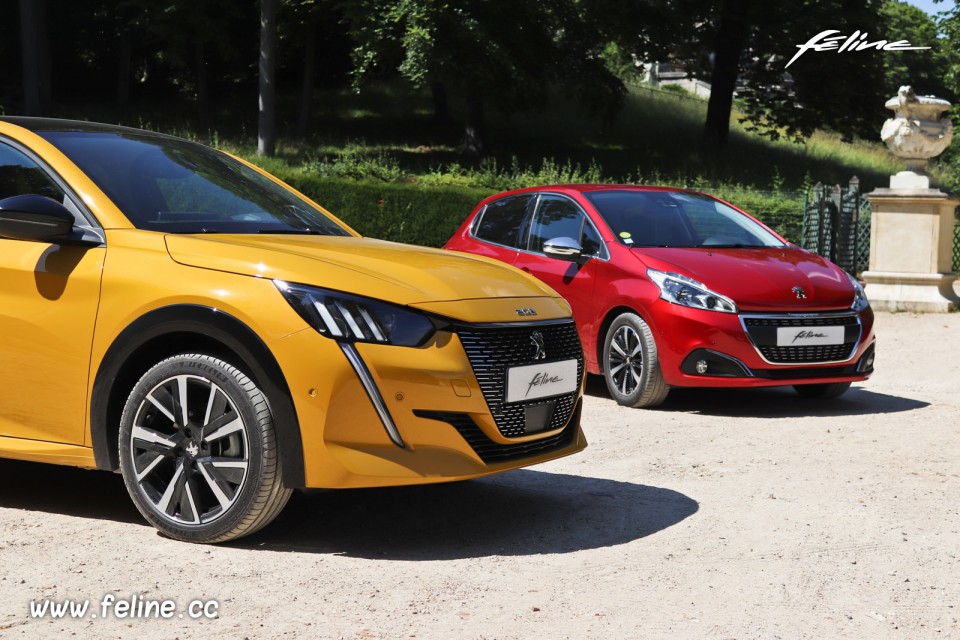 Photo comparatif boucliers avant Peugeot 208 I Allure et Peugeot