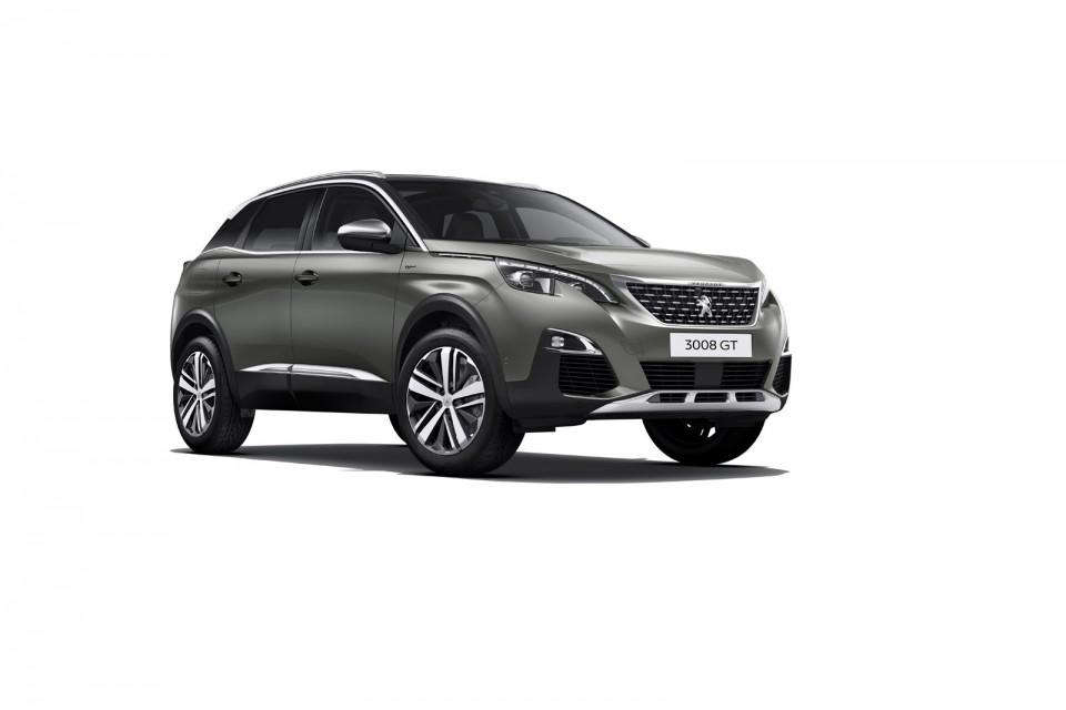 Photo 3/4 avant Peugeot 3008 GT Gris Amazonite (2016)