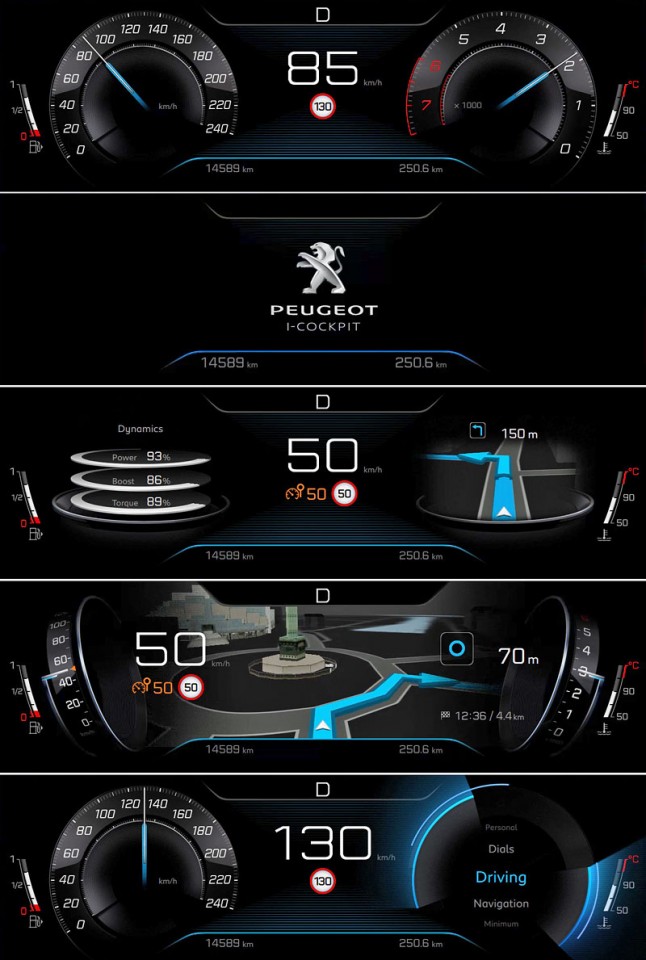 Photo combiné virtuel Peugeot i-Cockpit - Peugeot 3008 II (2016