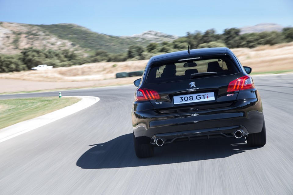 Photo face arrière Peugeot 308 GTi restylée Coupe Franche Bleu