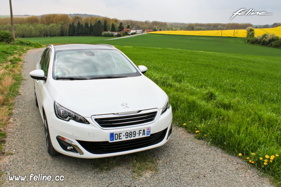 Photo face avant Peugeot 308 SW II Allure Blanc Nacré - 2.0 BlueHDi 150